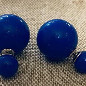 Double Sided Royal Blue Earrings Peek-a-boo